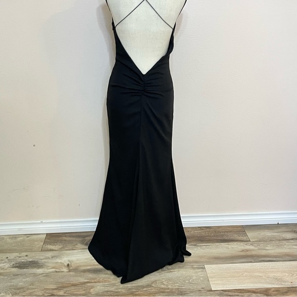 Jarlo Evening Dress Black Spaghetti Strap Event Dress Size 4 - Picture 11 of 14